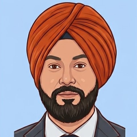 Illustrated portrait of Ravinder Singh, RightSite Driving School instructor